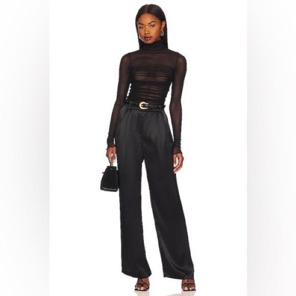 Free People Under It All Black Sheer Long Sleeve Bodysuit XL $58 - Picture 5 of 11